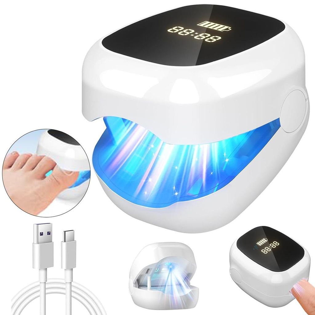 Nagelpilz-Therapiegerät, 470 nm Blaulicht + 930 nm Infrarot, Dual-Wellenlänge, 360° Rundum-Sterilisations- und Reparaturgerät