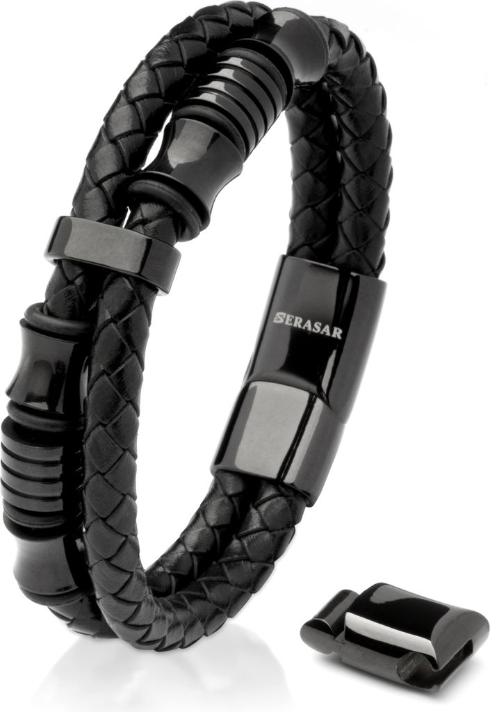 SERASAR | Herrenarmband [Spirit] mit Edelstahlringen für Produktbild 