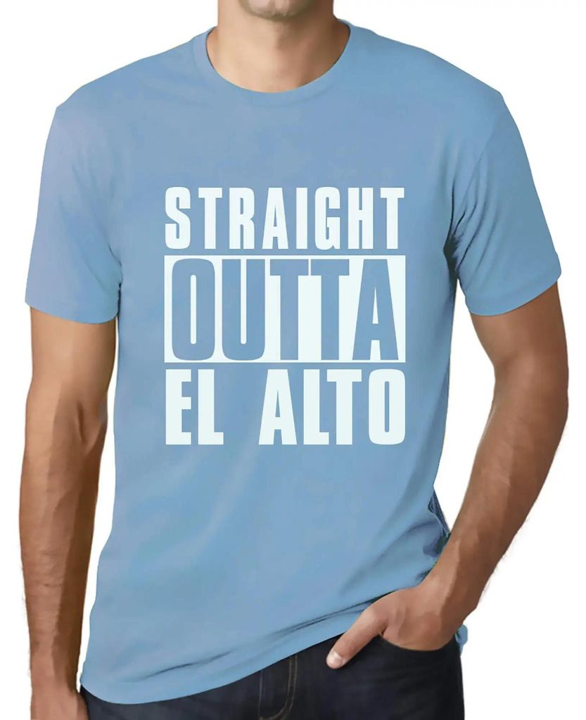 Herren Grafik T-Shirt Straight Outta El Alto Öko-Verantwortlich Vintage Jahrgang Kurzarm Lustige Druck Geburtstag Geschenk Mann