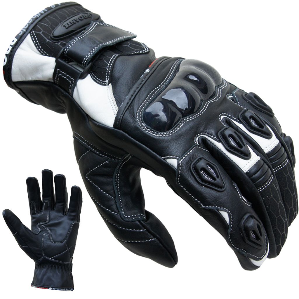 Bangla Motorradhandschuhe Motorrad Handschuh kurz weiss schwarz M 