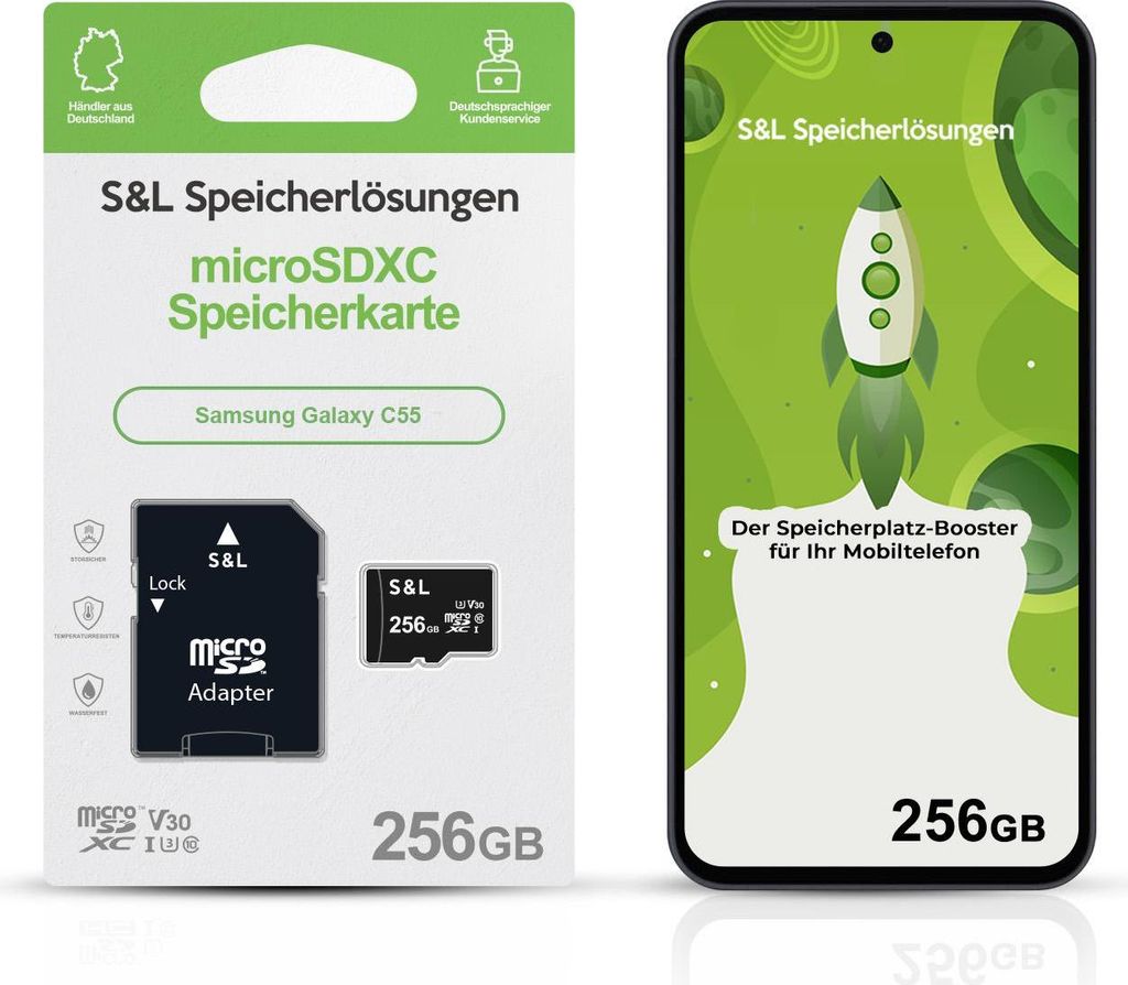 microSD Speicherkarte S&L für Samsung Galaxy C55 - Speicherkapazität: 256 GB