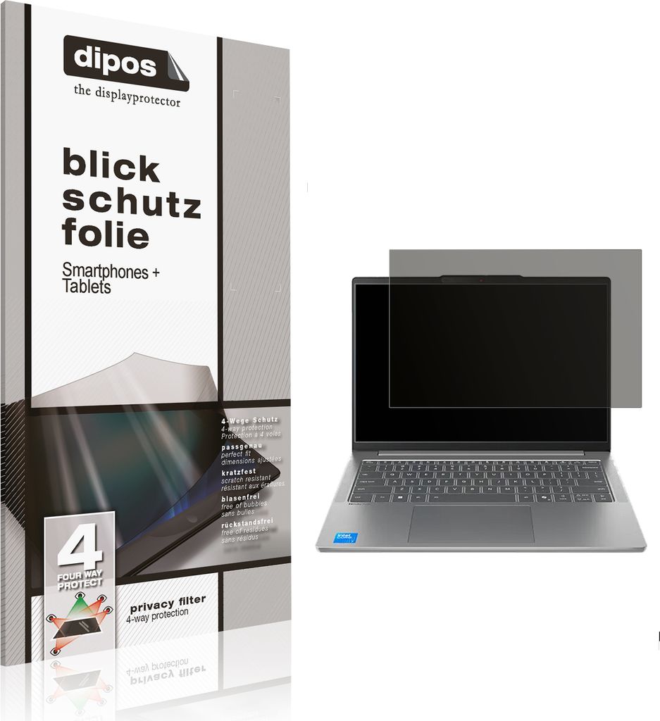 Blickschutzfolie für Lenovo IdeaPad Slim 5i 16 Zoll matt Schutzfolie Folie Display Schutz dipos