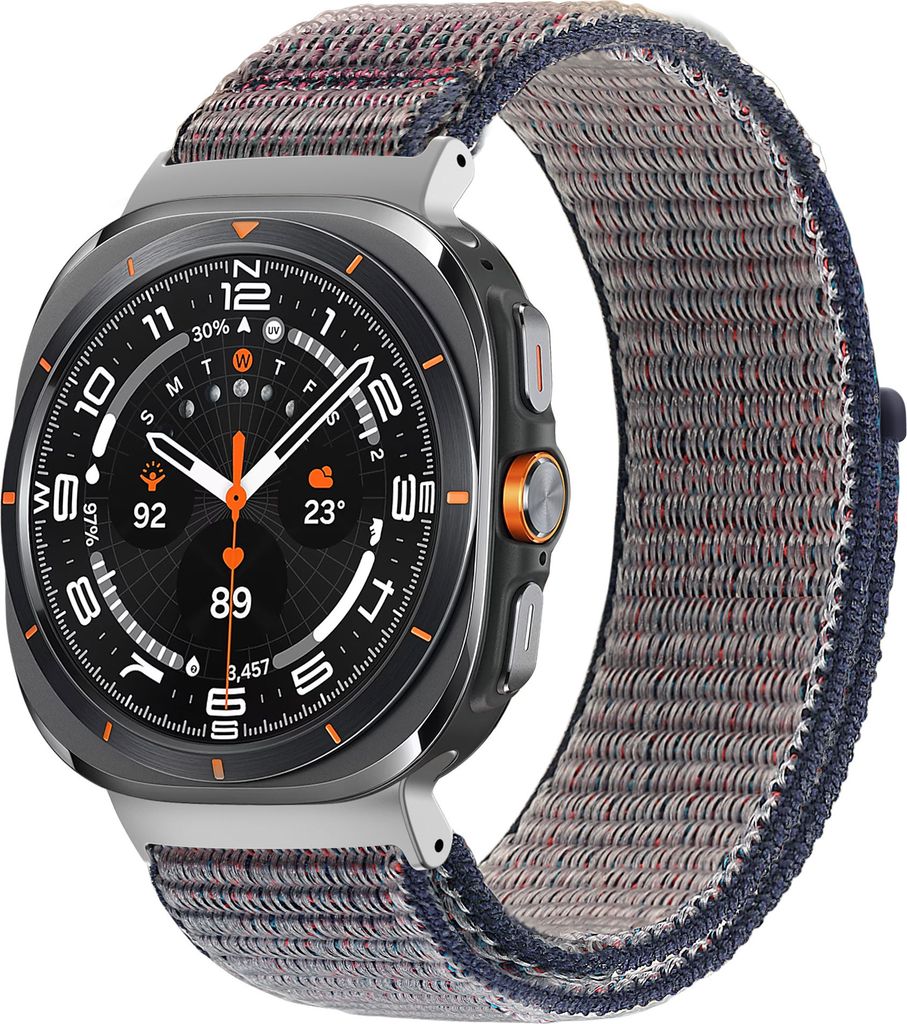 Bandz Nylon-Schlaufenband – passend für Samsung Galaxy Watch Ultra – Armband aus hochwertigem Nylonmaterial mit Klettverschluss (Mitternachtsb...