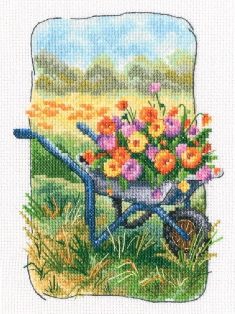 Kit Ricamo RTO C347 Il Vecchio Giardino della Nonna - Aida 14ct DMC