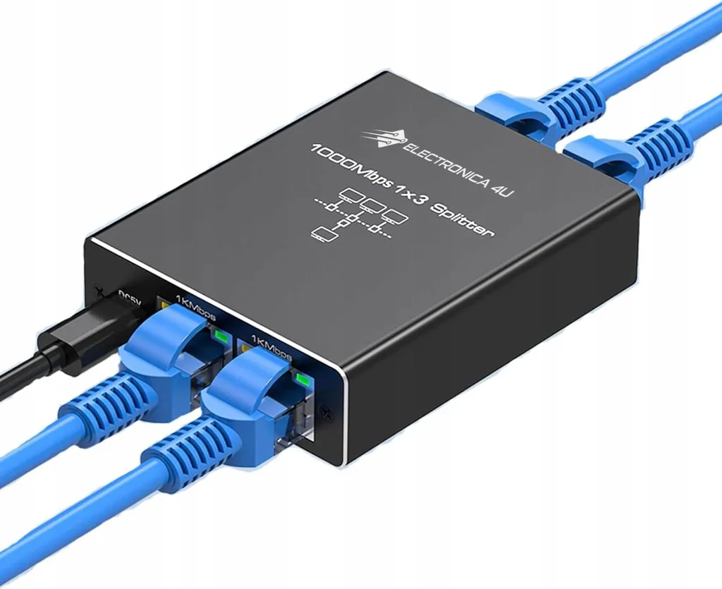 Adattatore splitter mini Switch splitter LAN Ethernet RJ45 3xRJ45 1000M 1GB
