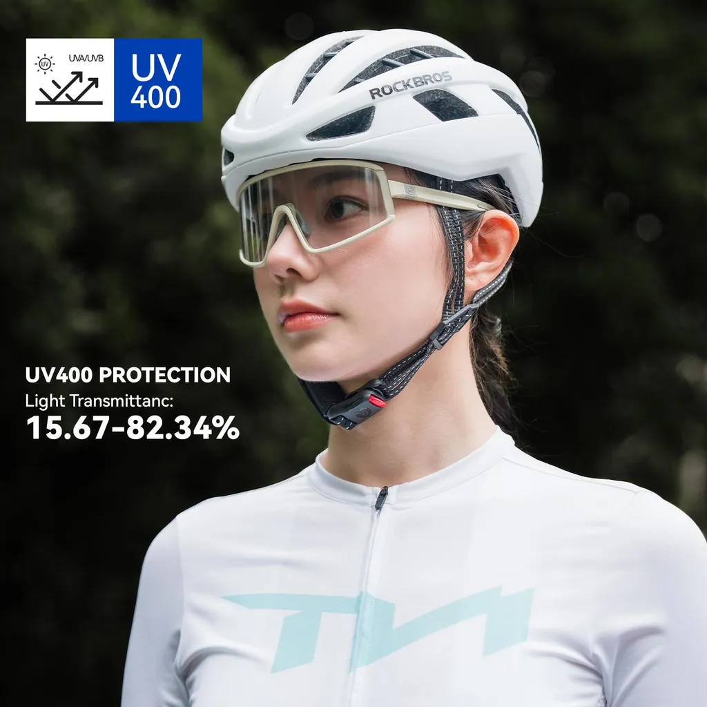 Lunettes de vélo anti-buée ROCKBROS UV400 ultra-légères et teintées - 3