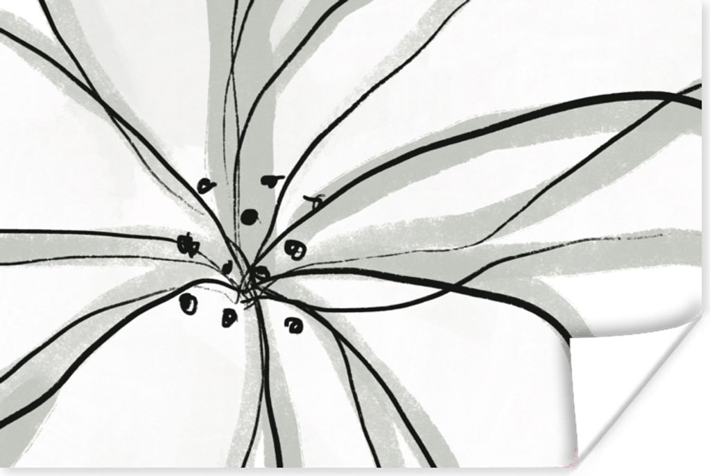 MuchoWow Poster Blumen - Abstrakt - Design 60x40 cm - Schlafzimmerdekoration