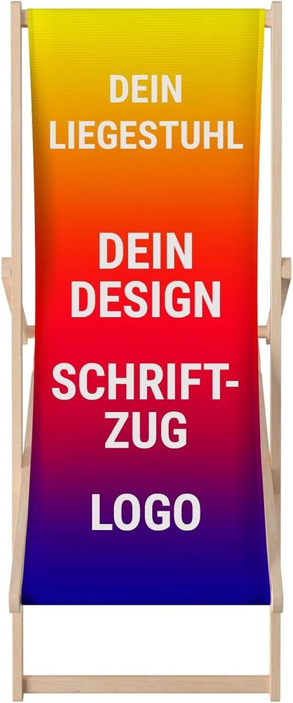 Liegestühle Klappstühle Holzliegestuhl Garten & Strand klappbar, wetterfest mit individuellem Druck Vollfarbdruck Logo Graphic Firmenlogo