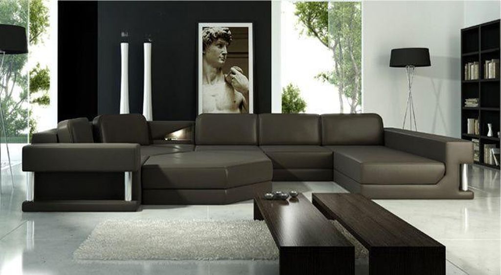 Sofas Wohnlandschaft Design Ecksofa Leder Neu U Form Sofa Couch Polster Couchen