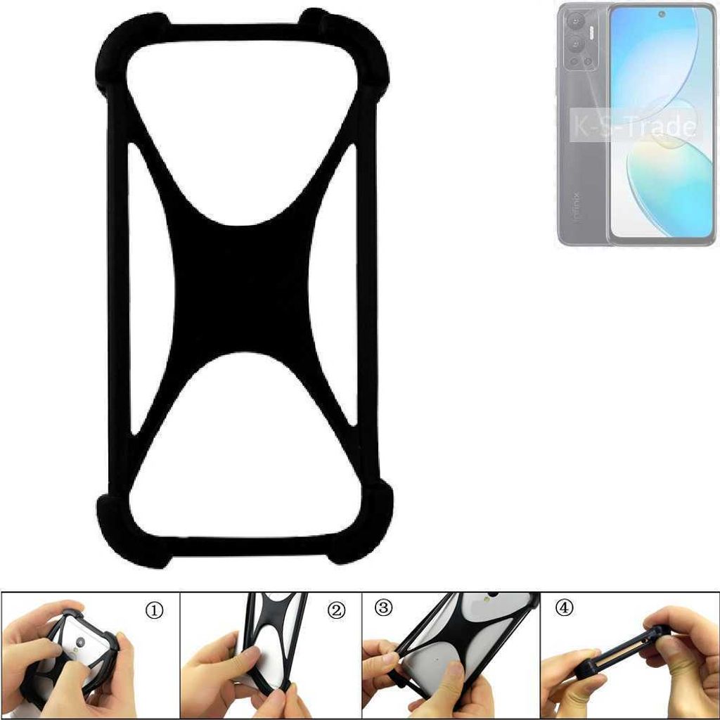 K-S-Trade Handy-Hülle Schutz-Hülle kompatibel mit Infinix Hot 12i Silikon Bumper TPU Softcase Smartphone Stoßschutz, schwarz