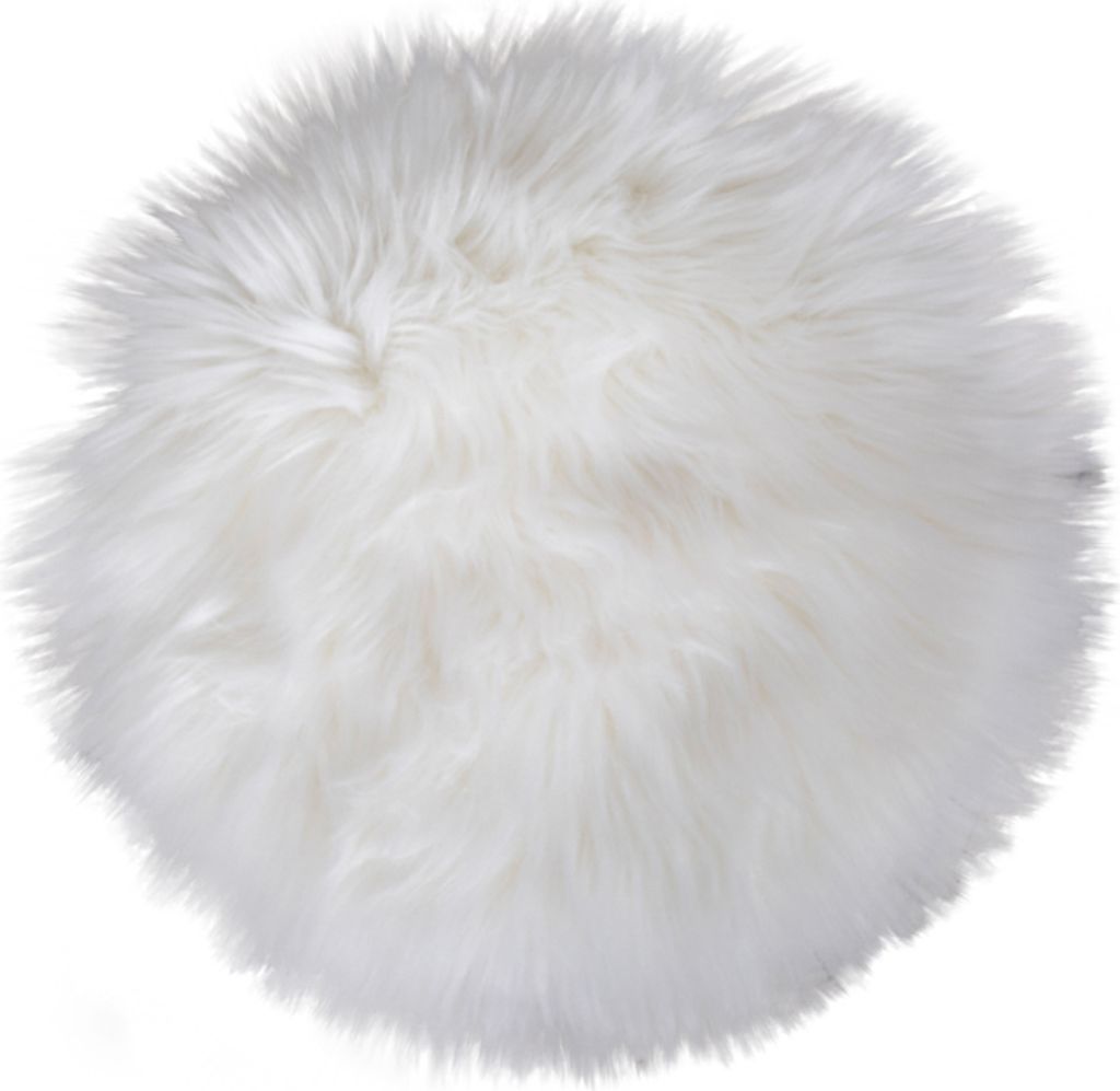 Laila Stuhlkissen, Lammfell imitiert Ø35 cm, natur.