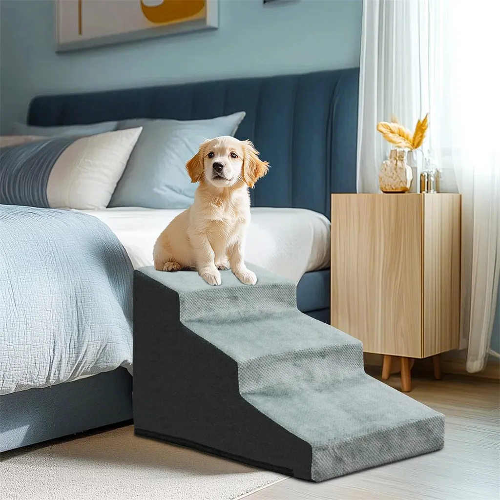 Escalier Chien pour Lit et Canapé - Aide à la Montée 3 Marches Douces
