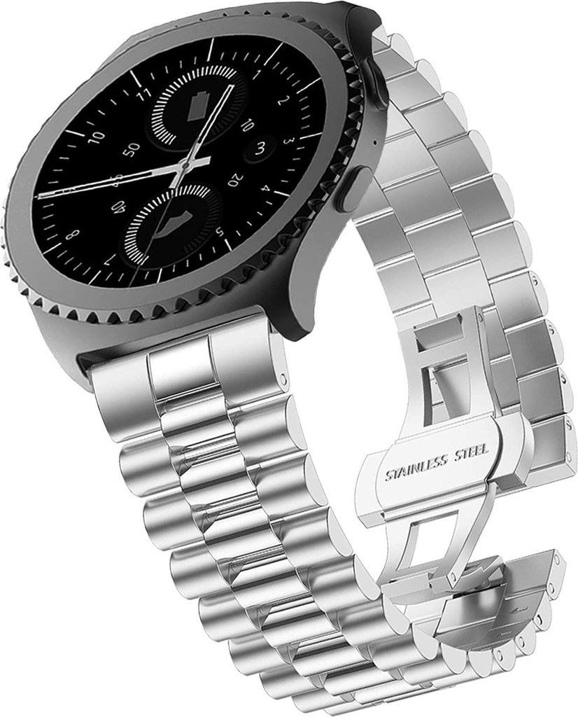 Strap-it Stahlarmband Presidential - Kompatibel mit Samsung Galaxy Watch Armband 42mm Ersatzarmband Edelstahl - Faltschließe - Hochwertiges Materi...
