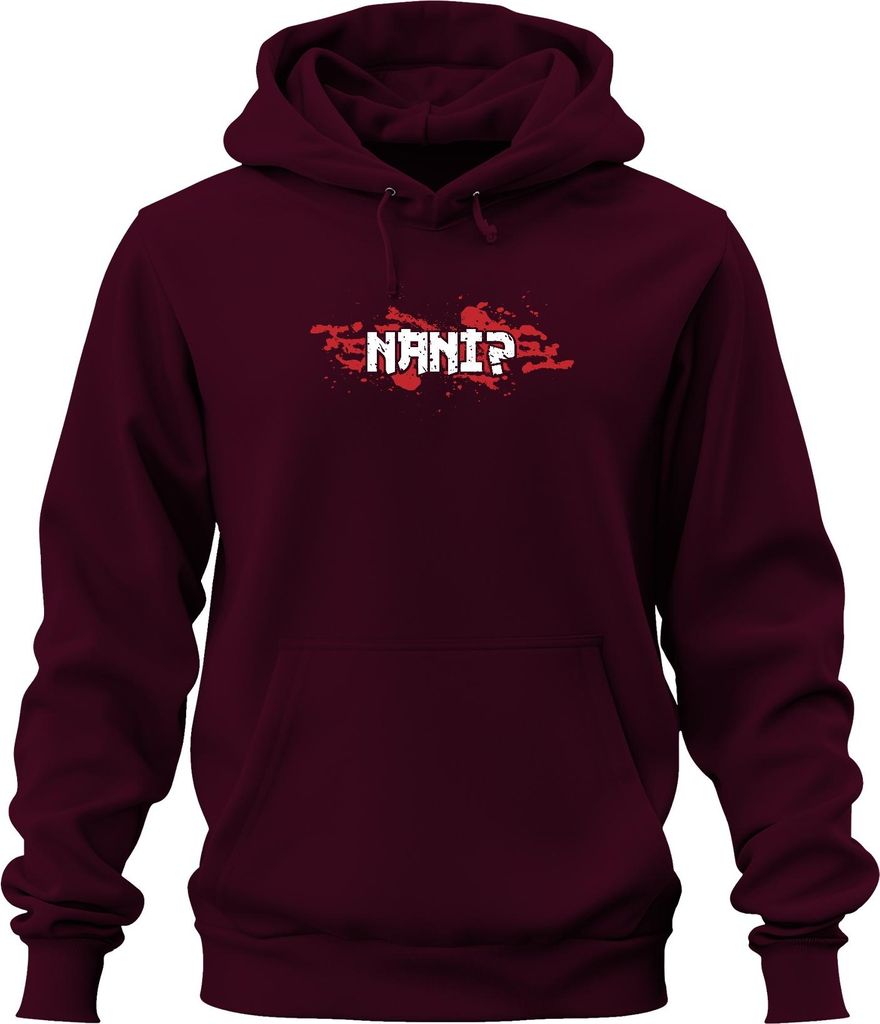NANI? Anime Manga Ästhetik Otaku Japan Meme Gaming Japanisch Uni Hoodie Kapuzenpullover, Burgundy, M
