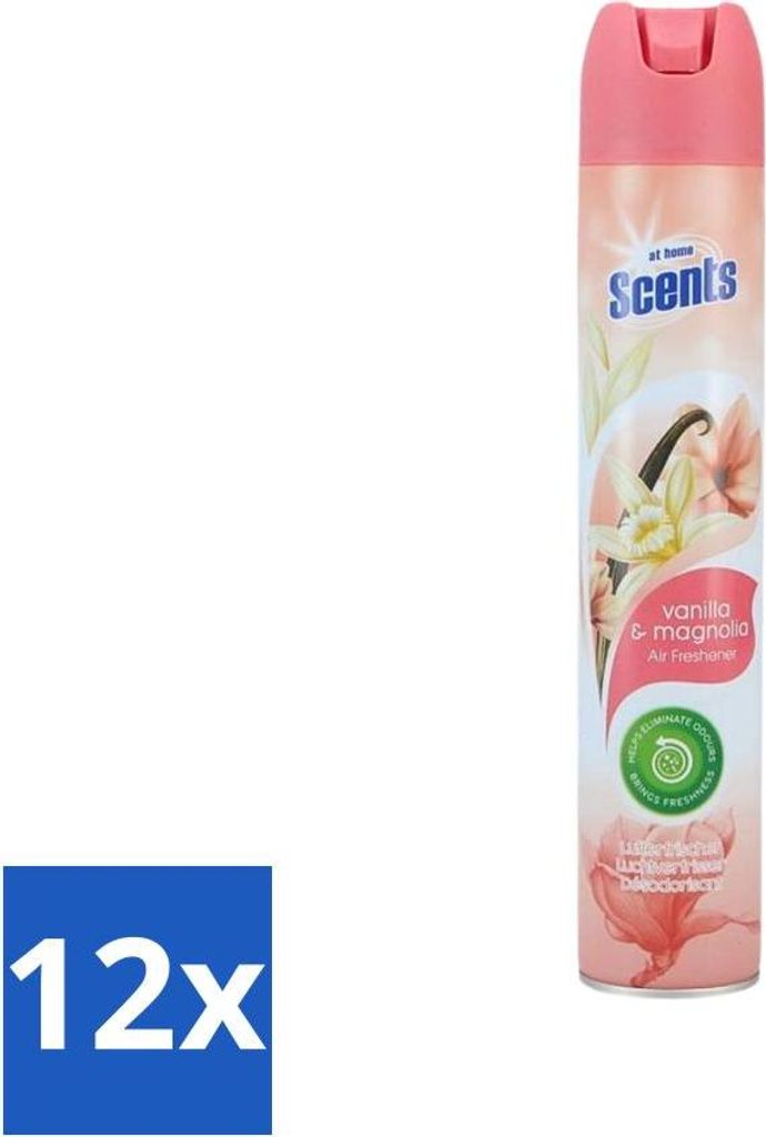 At Home - Düfte - Lufterfrischer - Vanille & Magnolie - Beseitigt schlechte Gerüche - 400 ml - Vorteilspack - 12 Stücke