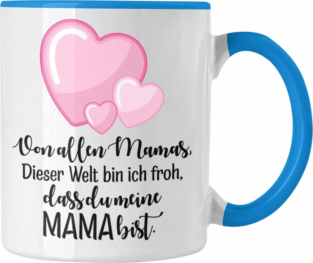 Trendation - Beste Mutter Mama Tasse Geschenk von Tochter zum Geburtstag Weihnachten Kaffeetasse Lustig Geschenke Muttertag Muttertagsgeschenk (Blau)