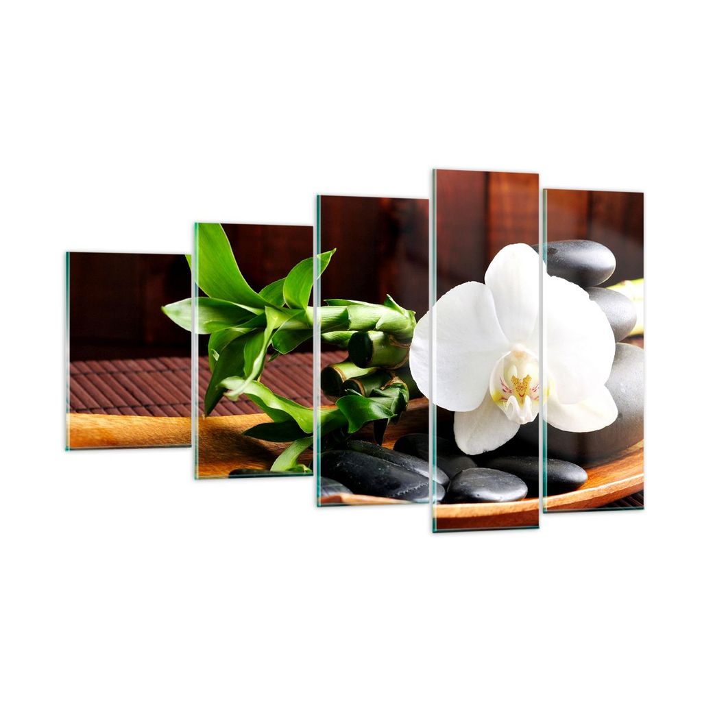 Bilder auf glas - Bambus Schönheit Dekoration Blume - 100x60cm - Glasbilder - Wandbilder - Kunstdruck - Wanddekoration aus Glas - Glas Bilder - Wa...