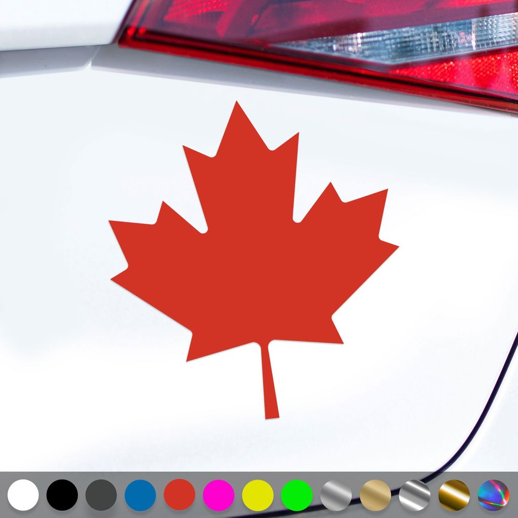 PantherPixel Kanada Aufkleber Canada Flagge Fahne Ahornblatt Sticker Auto Geschenkidee Farbe Rot