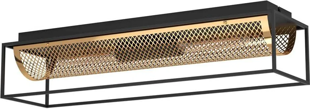 Plafonnier de Salon Eglo Nohales Noir Laiton pour Éclairage Design E27