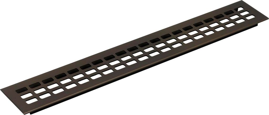Lüftungsgitter Abluftgitter Möbelbeschlag 600x100 mm Aluminium bronze eloxiert