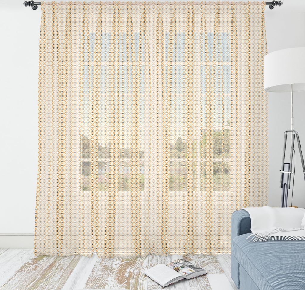 ABAKUHAUS Geometrisch Wandteppich, Abstrakte Stammes- Muster mit Nested Grunge Rhombus Shapes, Wohnzimmer Schlafzimmer seidiges Satin Wandtuch, 18...