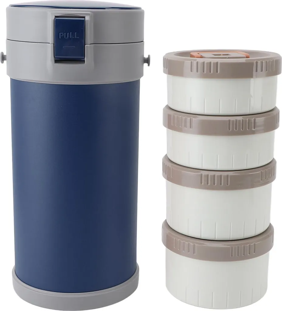 Jarre isotherme 2.9L pour école et bureau, repas chaud en inox 304 - Bleu