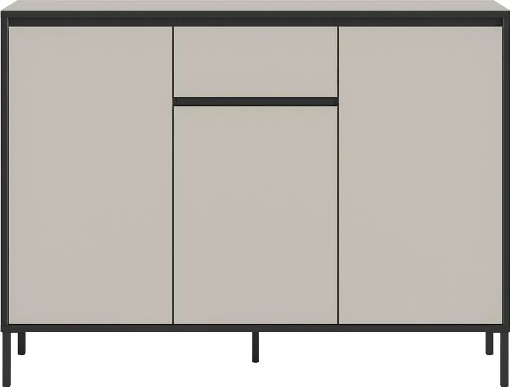 Buffet Tron 3 Portes : Solution Rangement Compacte Teinte Cachemire