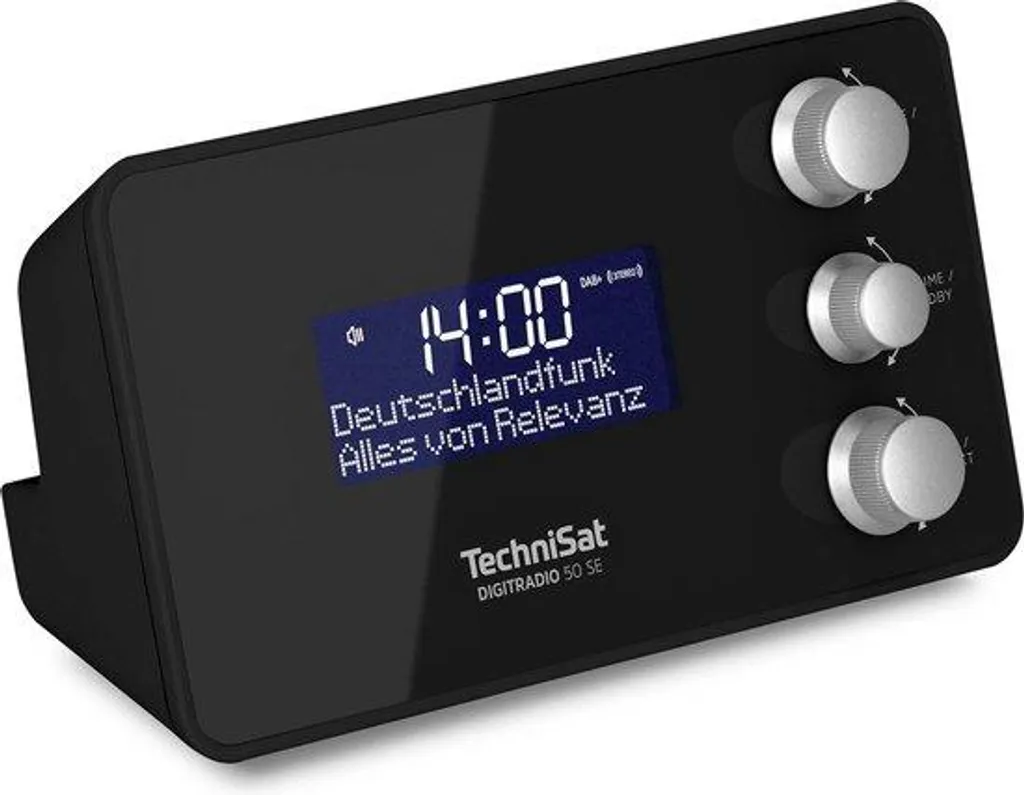 Radio-réveil DAB+/FM Noir avec Écran Graduable et Prise Casque 15W