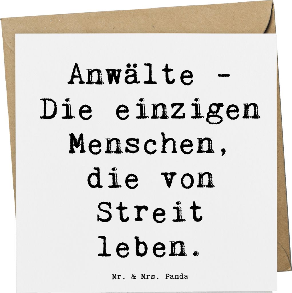 Mr. & Mrs. Panda Deluxe Karte Spruch Anwalt Streitmacher - Weiß - Geschenk, anlasskarte, Streit, Berufsleben, Berufsprodukte, doppelkarte, Berufe,...