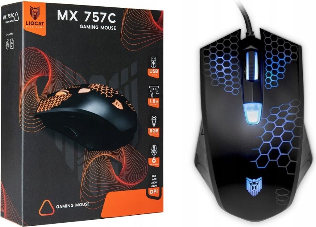Herní myš MX 757C v černé barvě se 6 tlačítky, RGB Obrázek produktu 