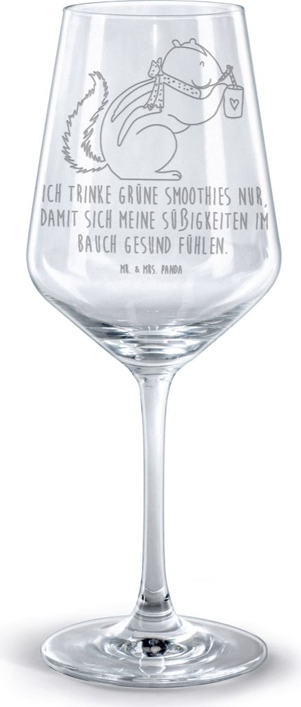 Mr. & Mrs. Panda glas für rotwein Eichhörnchen Smoothie - Transparent - Geschenk, Weinglas, graviertes, Green Smoothies, Diät, graviert, Kelch, ...