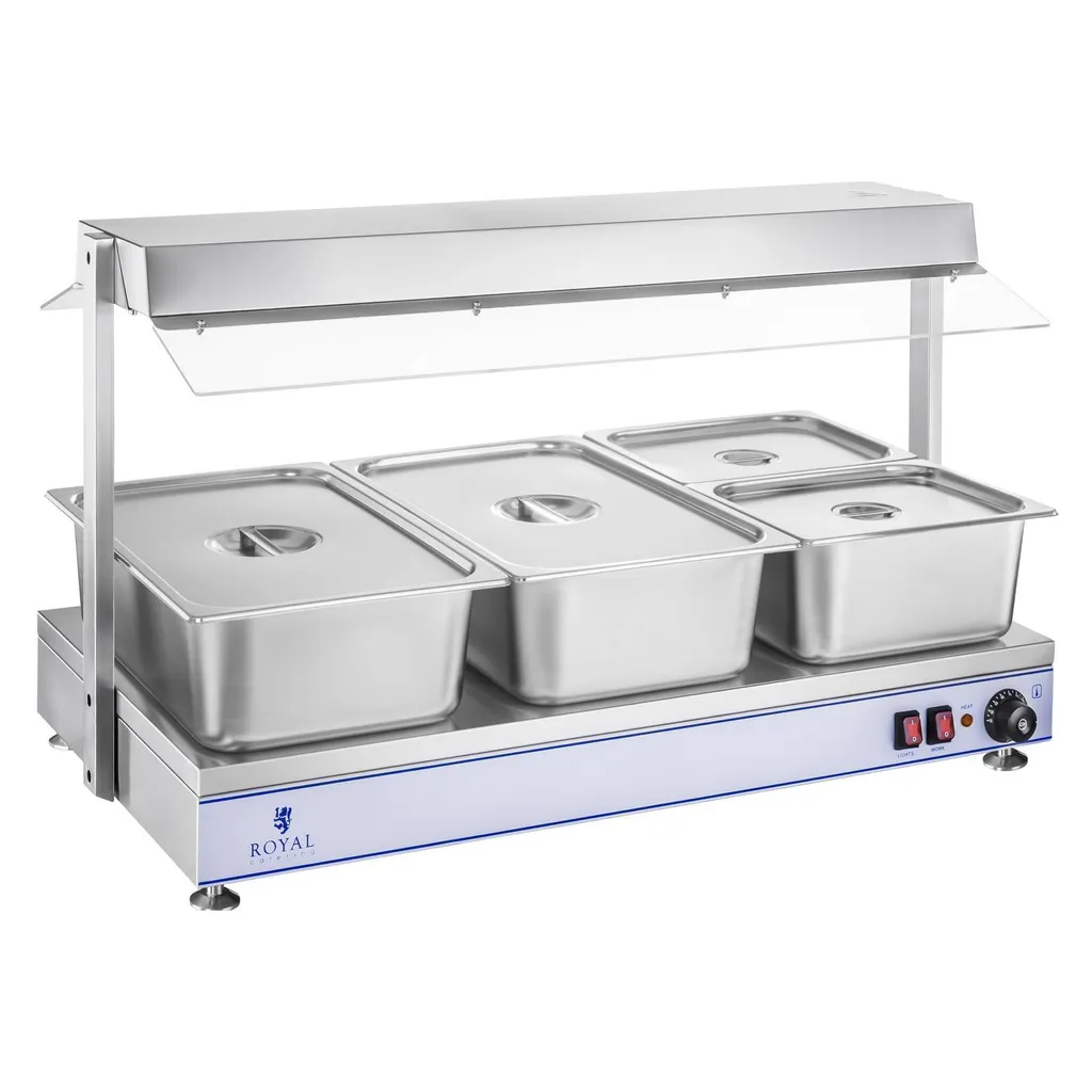 Plaque chauffante 1550W avec 3 lampes halogènes en acier inoxydable