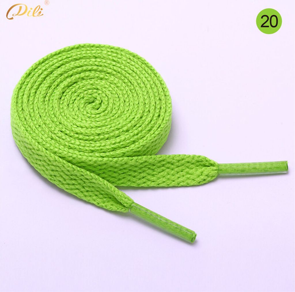 Schnürsenkel flach 90 cm 20# neongrün 8 mm breit Produktbild 