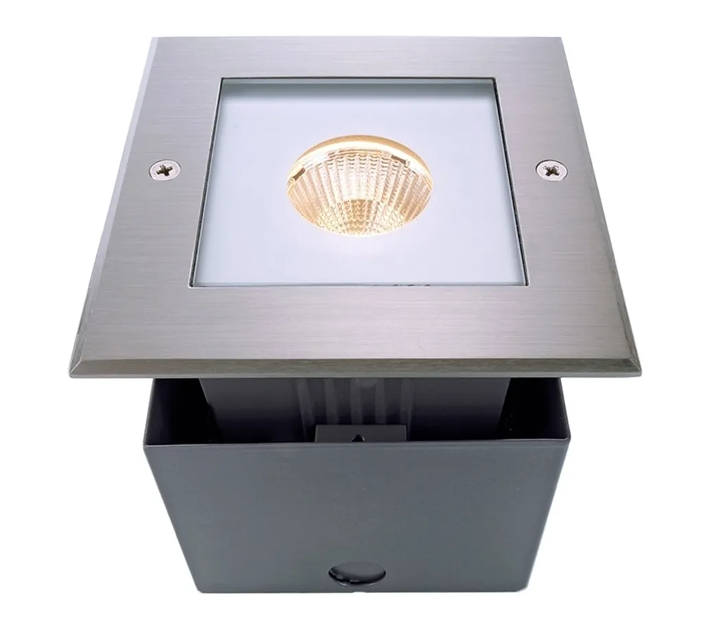Spot encastré de sol à LED 6W COB 3000K IP67 230V pour balisage extérieur