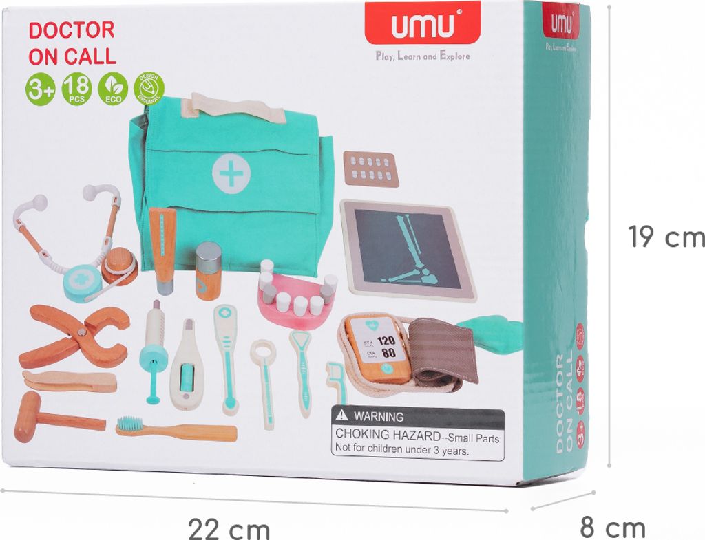 UMU® Dětská doktorská sada ze dřeva 18 ks - Doktorský Obrázek produktu 7
