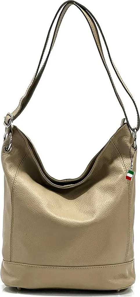 Florence borsa in pelle a tracolla shopper taupe beige OTF159C