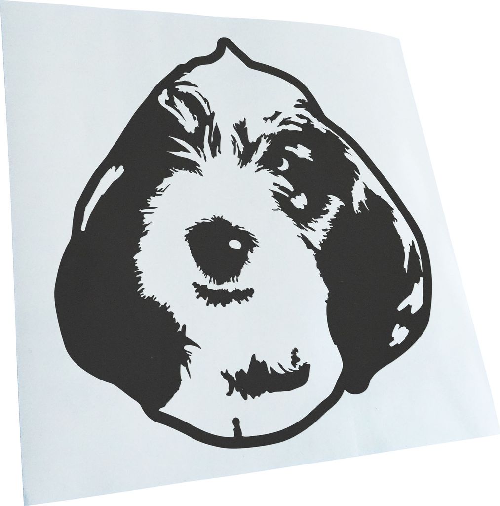 Kiwistar - Autoaufkleber - petit basset griffon vendeen - Dunkelgrau - 60x55cm - Aufkleber für Auto, Laptop, Fahrrad, LKW, Motorrad mehrfarbig JDM...