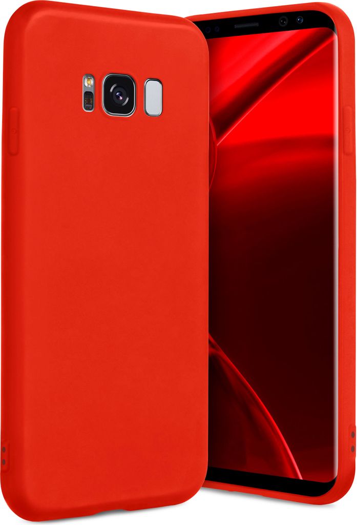 ONEFLOW Slim Case kompatibel mit Samsung Galaxy S8 - Hülle ultra dünn aus Silikon, Rot