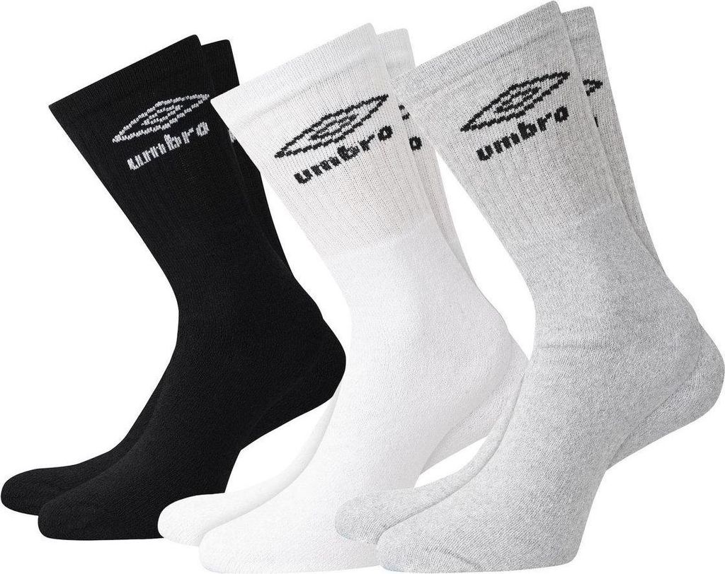 Umbro - Socken für Herren(3er-Pack) UO2451 (43 EU - 45 EU) (Schwarz/Weiß/Grau)