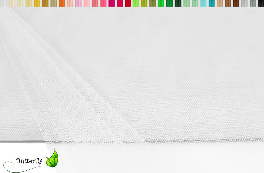 TÜLL Stoff 10m x 150cm, Farbauswahl:weiß 029 Produktbild 