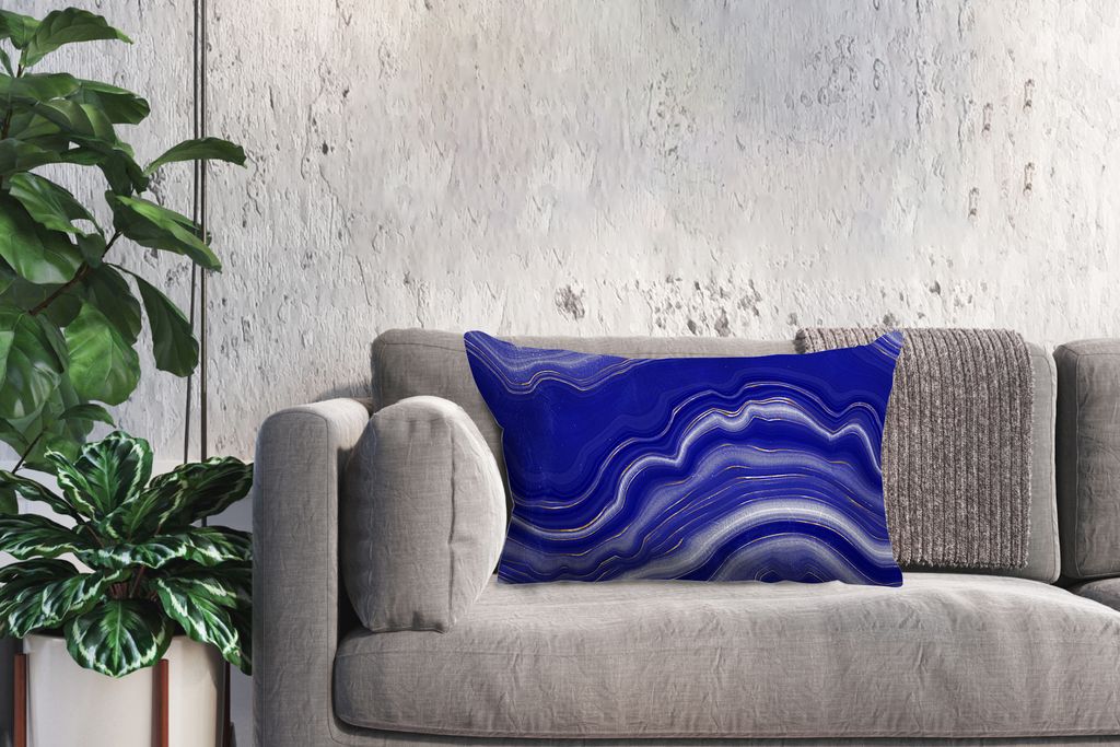 MuchoWow Zierkissen Sofakissen Wohnzimmer Dekokissen 60x40 cm Glitter - Achat Stein - Edelsteine - Kopfkissen - Polster mit Foto