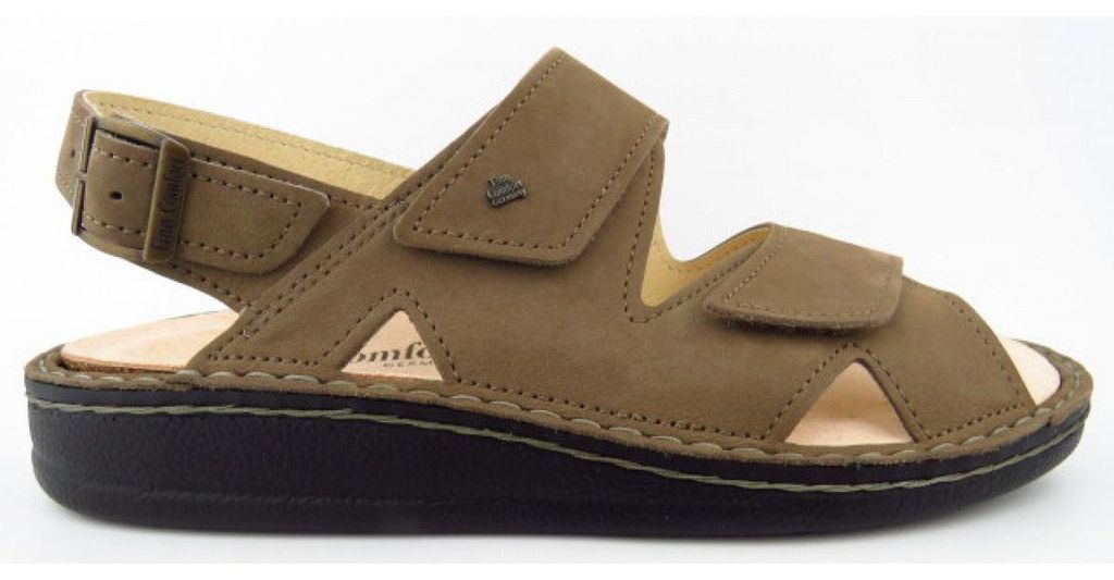 Finn Comfort Sandale Toro-Soft 81528-007513, Nubukleder, Beige, Fußbett zum Wechseln 44