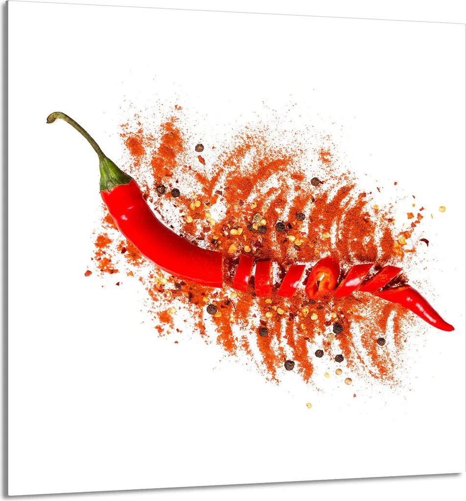 GLASPLATTE FÜR KÜCHE 60x65 Chili