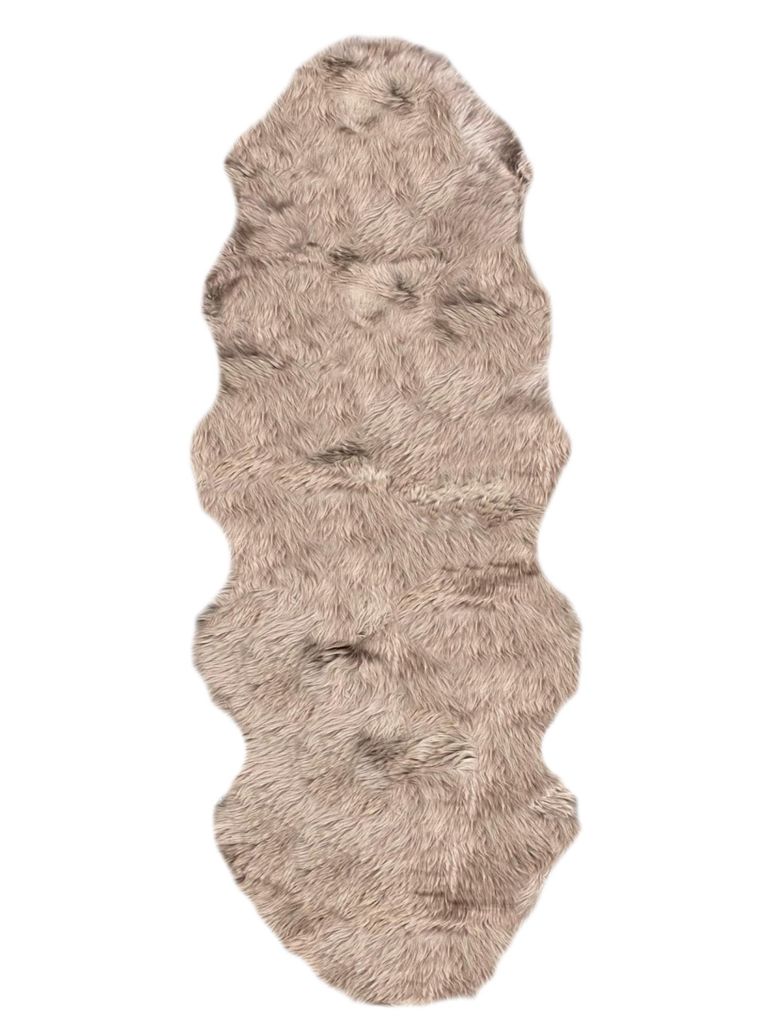 walexo Echtes Lammfell Teppich Läufer – Weiches Naturfell, , Sofaüberwurf, Bettvorleger, Wohnaccessoire, Taupe 190 cm
