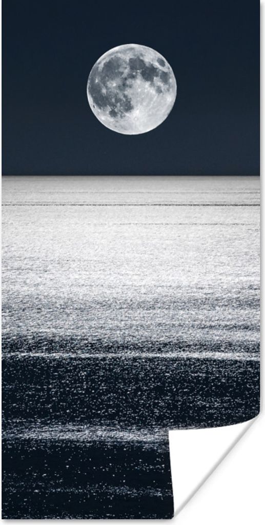 MuchoWow Poster Meer - Mond - Wasser 60x120 cm - Wandschmuck