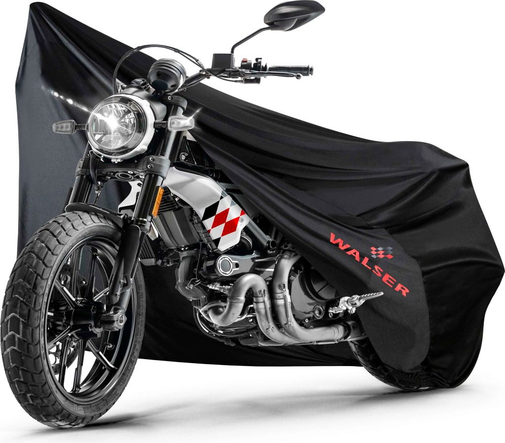 WALSER Motorrad Abdeckplane Indoor Stoff, Staubschutz Abdeckung für Innenbereich, 100% passende Stretch Motorradgarage, Winterfeste Motorradabdeck...