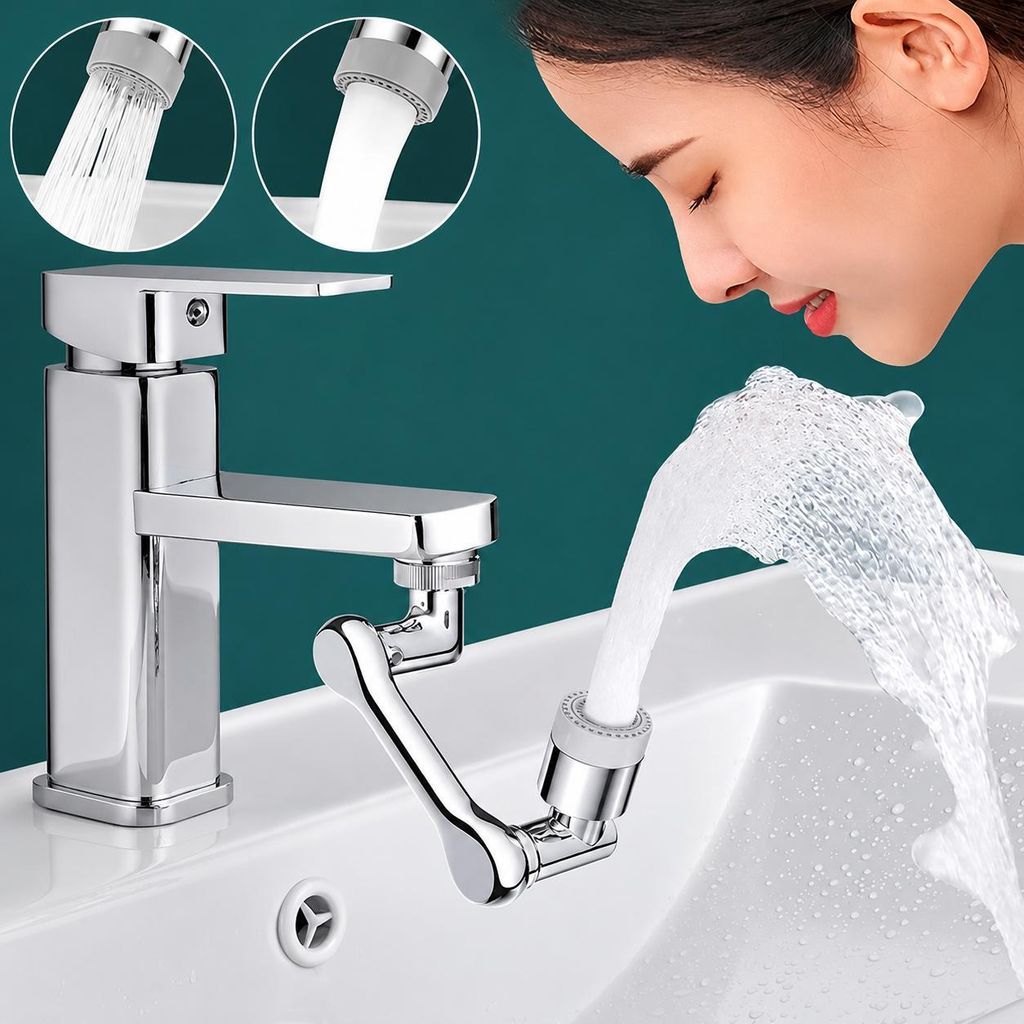 1080° Drehbarer Wasserhahn Aufsatz mit Spritzfilter – Produktbild 