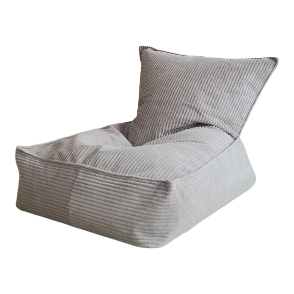 Monio for Kids – Kinder-Sitzsack in Grau mit abwaschbarem Cordbezug, bequemes Sitzmöbel fürs Kinderzimmer