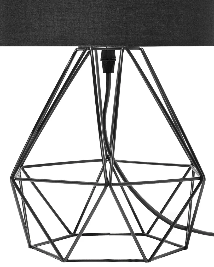 BELIANI Lampe de table noire 35 cm avec pied diamant et abat-jour chic - 7