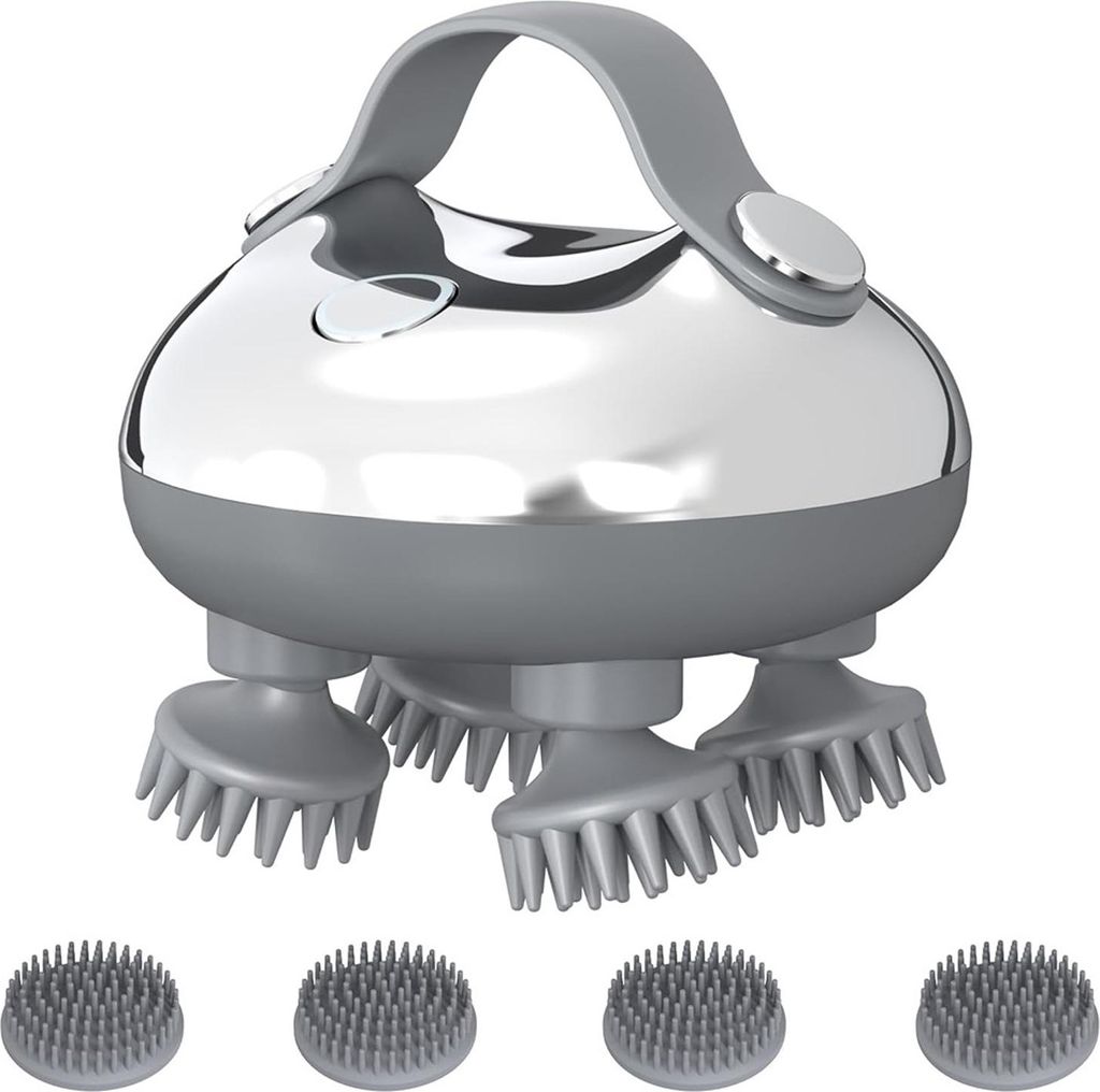 Kopfmassager mit 3 Knetmodi – IPX7 wasserdichter Head-Massager mit 8 Krallen für tiefgreifende Reinigung, Körpermassager zur Stressentspannung